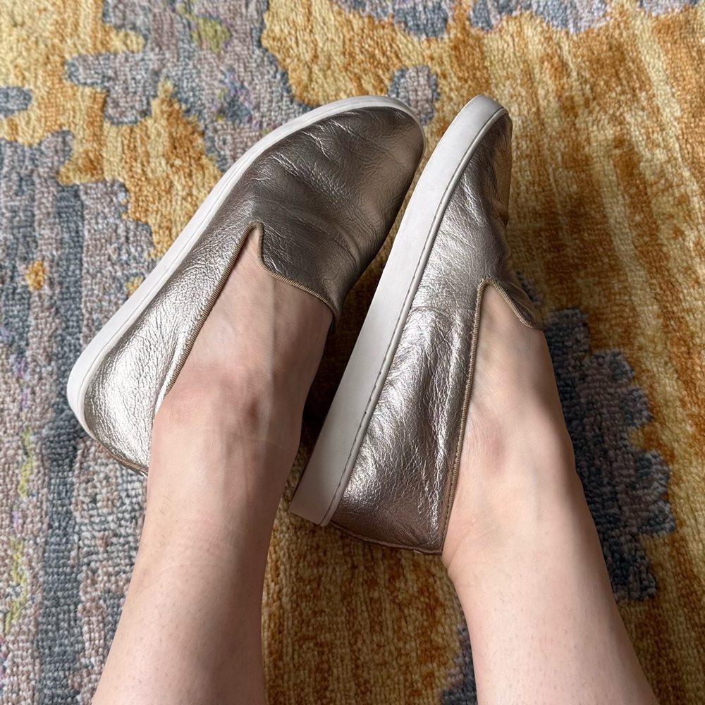 Birdies Gold Leather The Swift Slip On Sneaker 7.5 - Picture 8 of 12